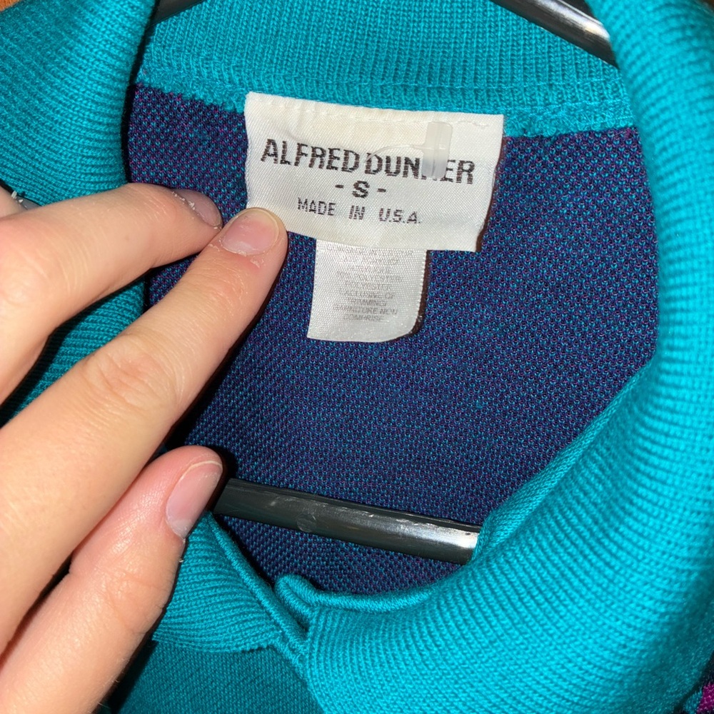 Alfred Dunner Teal and Magenta Cardigan Sweater - Picture 3 of 3